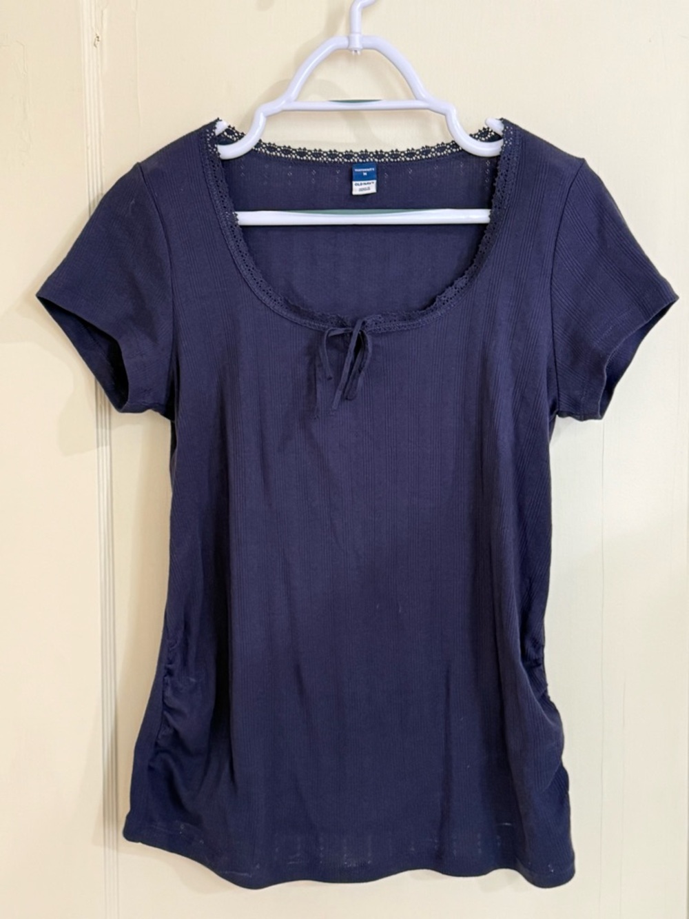 Old Navy Maternity Blue Pointelle-Knit Scoop Neck Top